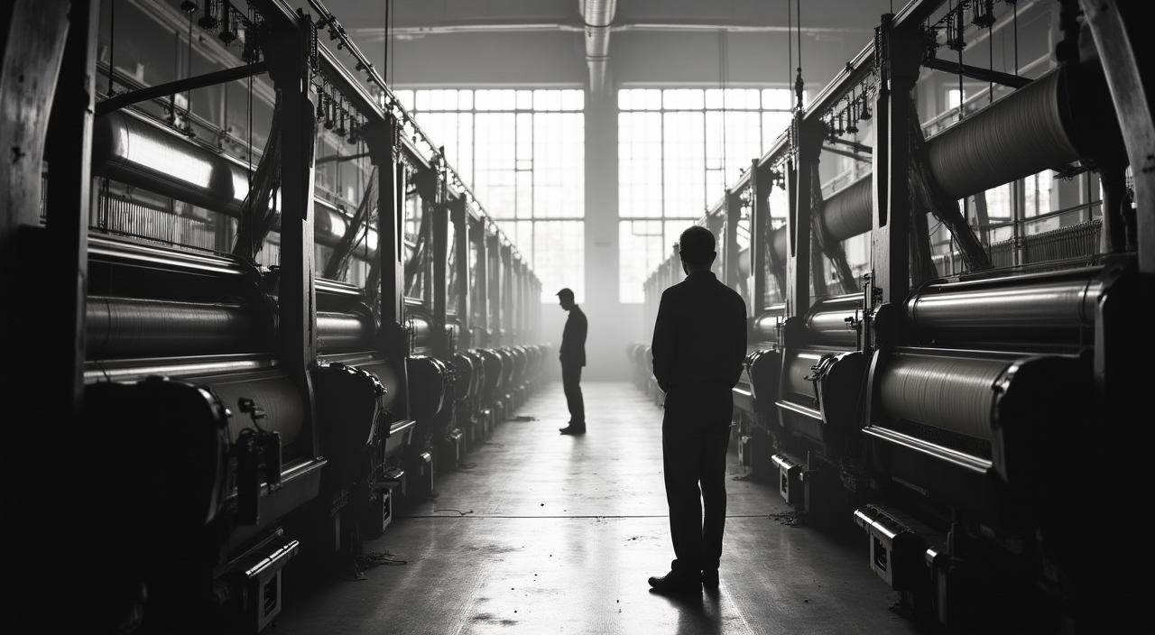 Oude foto van een Tilburgse textielfabriek uit de jaren 70